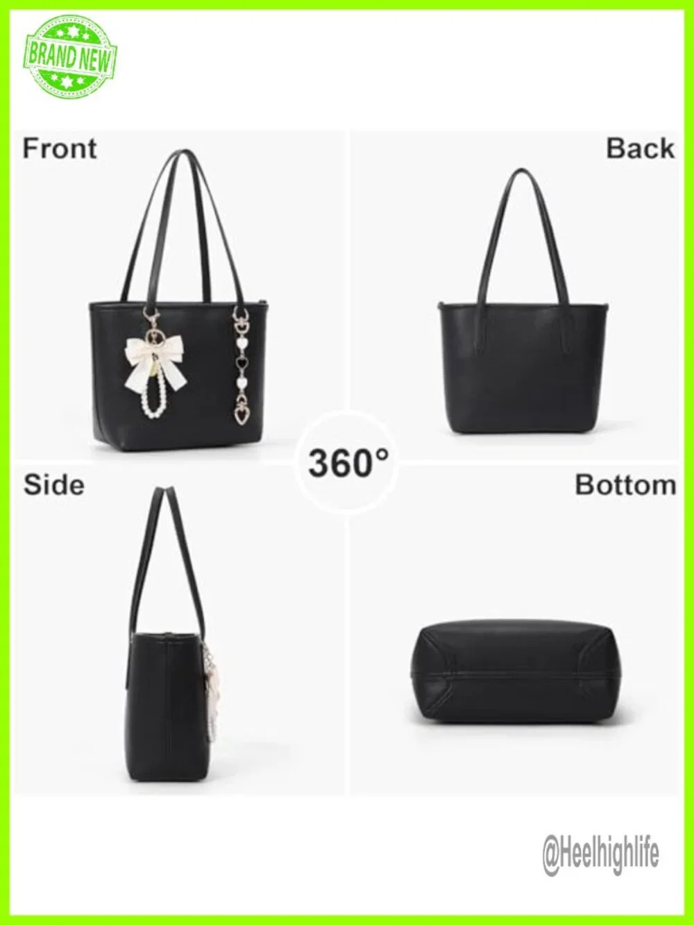 Vegan Leather Hobo Bag Small Tote Shoulder Work Purse